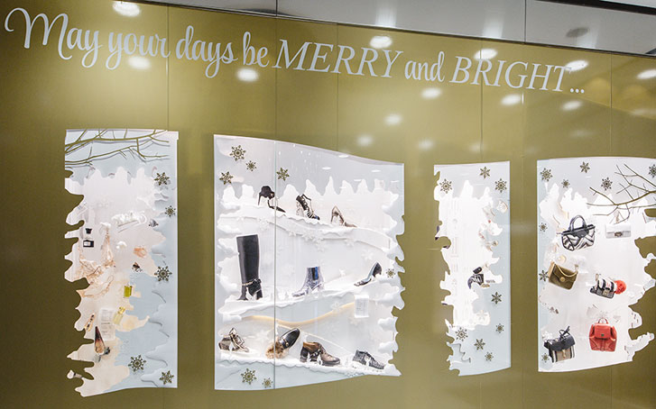Weihnachten im Steffl Department Store - gelaserte Schneeflocken von Eremit-Display