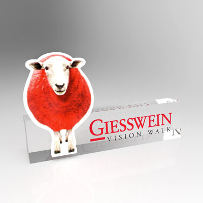 Eremit Display Rendering Logoblock mit Keyvisual Giesswein