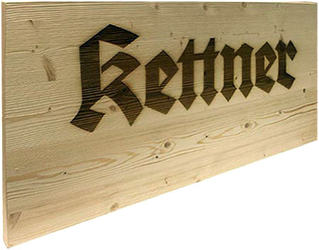 Eremit Display Lasergravur auf Holz für Kettner