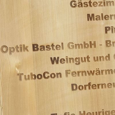 Eremit Display Holz Schild Detail
