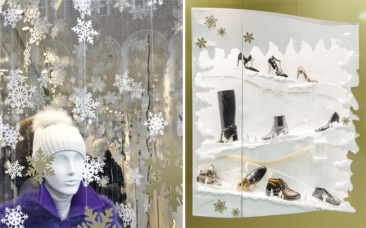 Das schönste Schaufenster der Stadt - Weihnachten im Steffl Department Store - gelaserte Schneeflocken von Eremit-Display